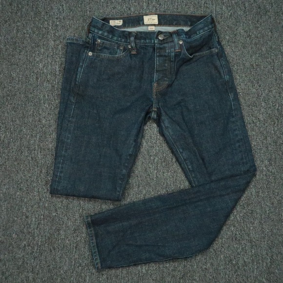 J Crew Jeans Men 28x30 Blue Selvedge 484 Stretch Button Fly 5 Pocket - Picture 1 of 12